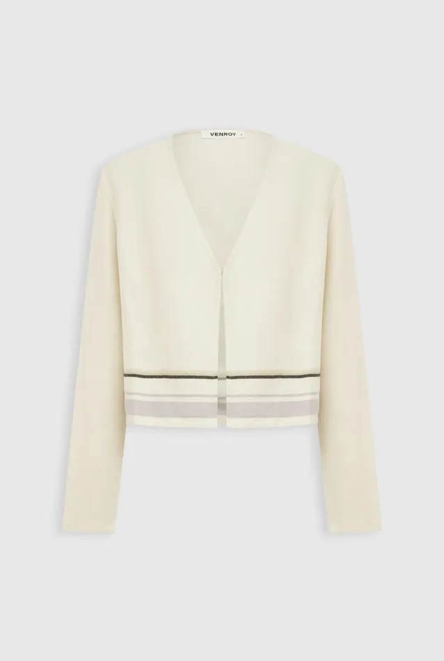 Woman Venroy Shirts Hook Front Border Top