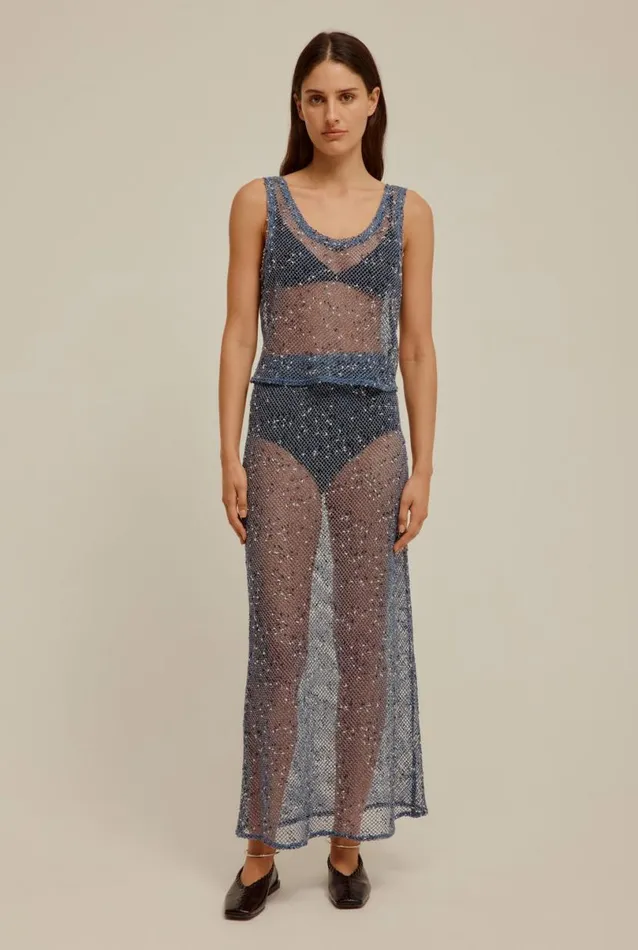 Woman Venroy Skirts Mesh Midi Skirt