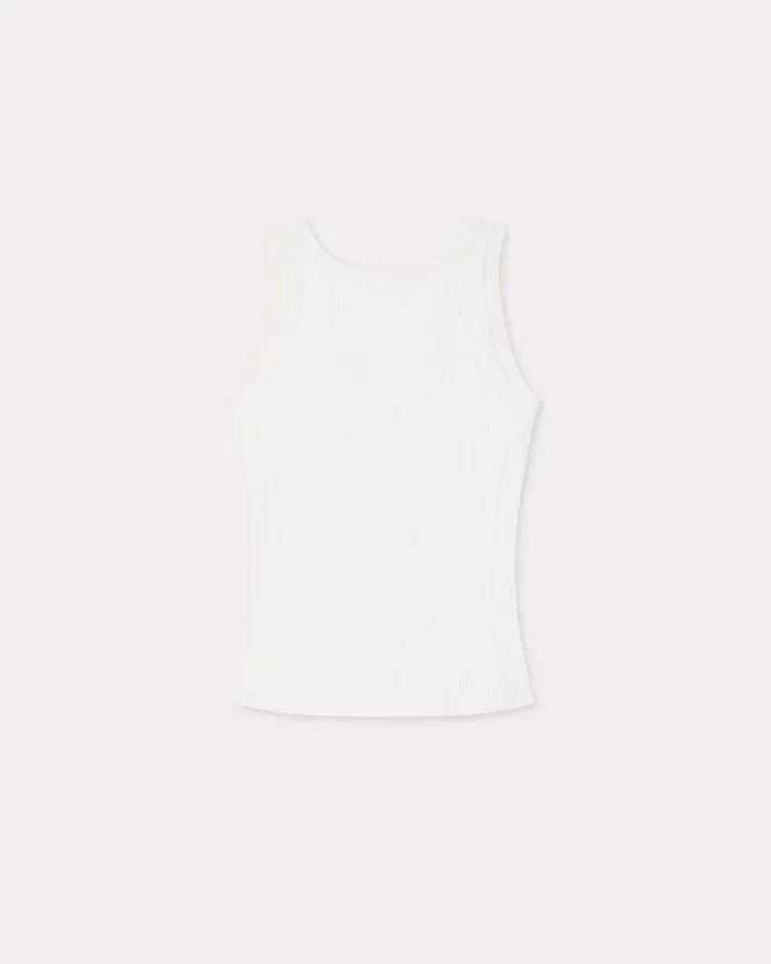 Women 039Boke 20039 Embroidered Ribknit Top White Kenzo Sweaters And Cardigans