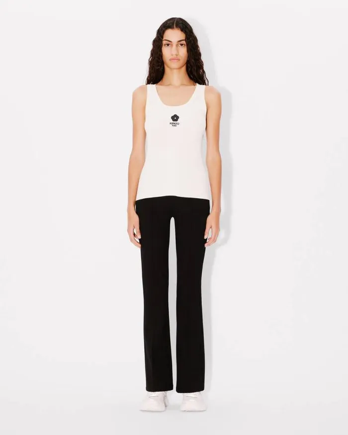 Women 039Boke 20039 Embroidered Ribknit Top White Kenzo Sweaters And Cardigans