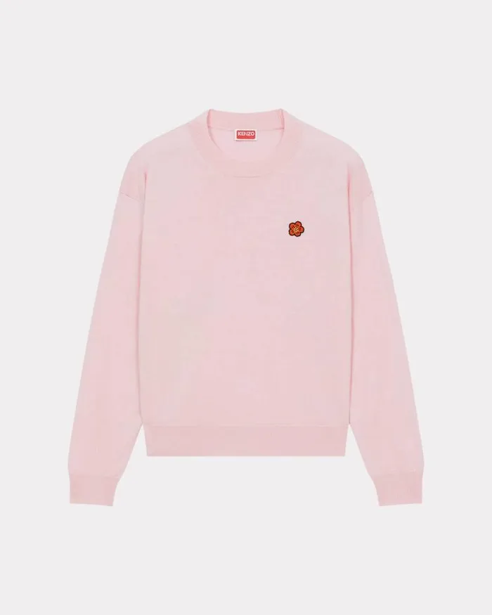 Women 039Boke Flower039 Embroidered Jumper Faded Pink Kenzo Sweaters And Cardigans