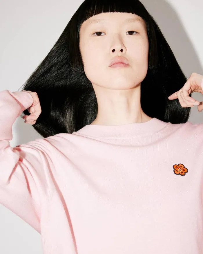 Women 039Boke Flower039 Embroidered Jumper Faded Pink Kenzo Sweaters And Cardigans