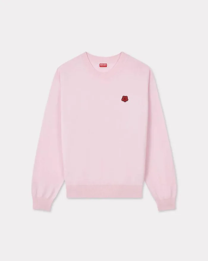 Women 039Boke Flower039 Embroidered Jumper In Wool Faded Pink Kenzo Sweaters And Cardigans Women 039Boke Flower039 Embroidered Jumper In Wool Faded Pink Kenzo Sweaters And Cardigans