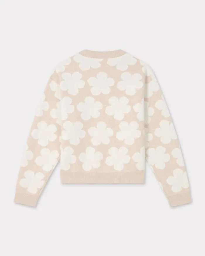 Women 039Hana Dots039 Embroidered Jumper In Wool And Cotton Beige Kenzo Sweaters And Cardigans