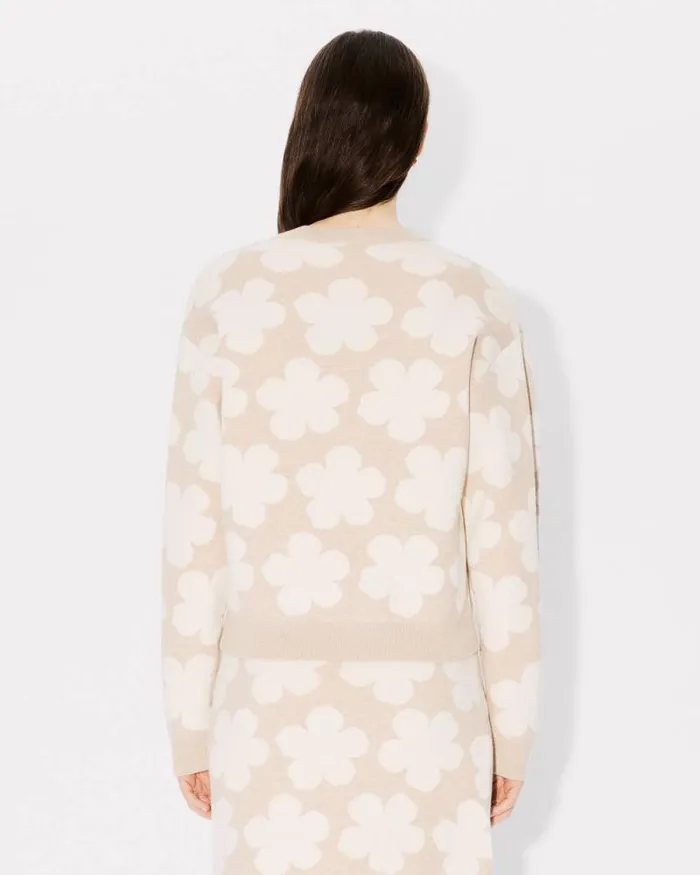 Women 039Hana Dots039 Embroidered Jumper In Wool And Cotton Beige Kenzo Sweaters And Cardigans