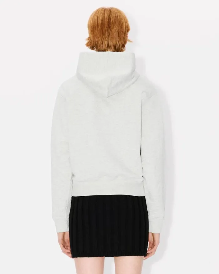 Women 039KENZO Constellation039 Hoodie In Cotton Pale Grey Kenzo Sweatshirts And Hoodies