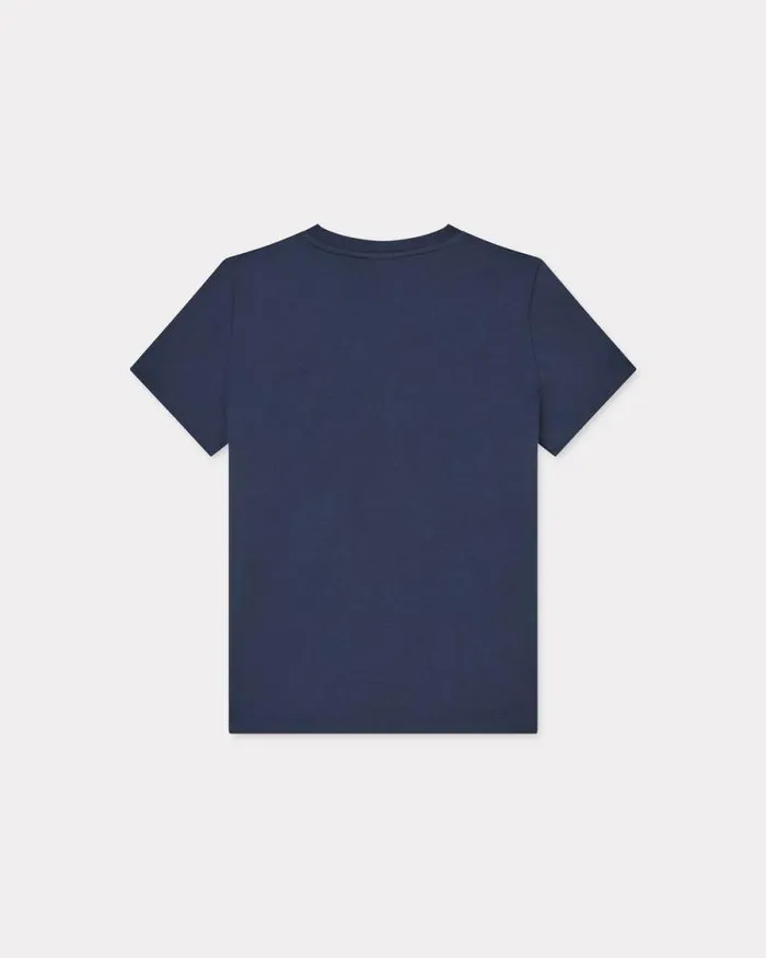 Women 039KENZO Marguerite039 Tshirt In Cotton Blue Black Kenzo Tshirts And Polos