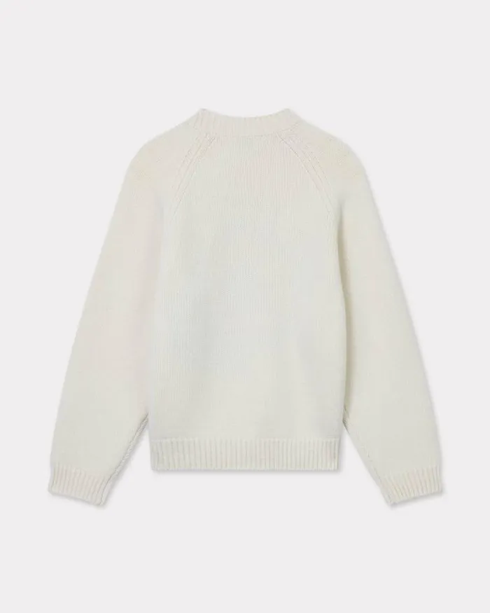 Women 039KENZO Pop039 Jumper In Wool And Cotton Off White Kenzo Sweaters And Cardigans