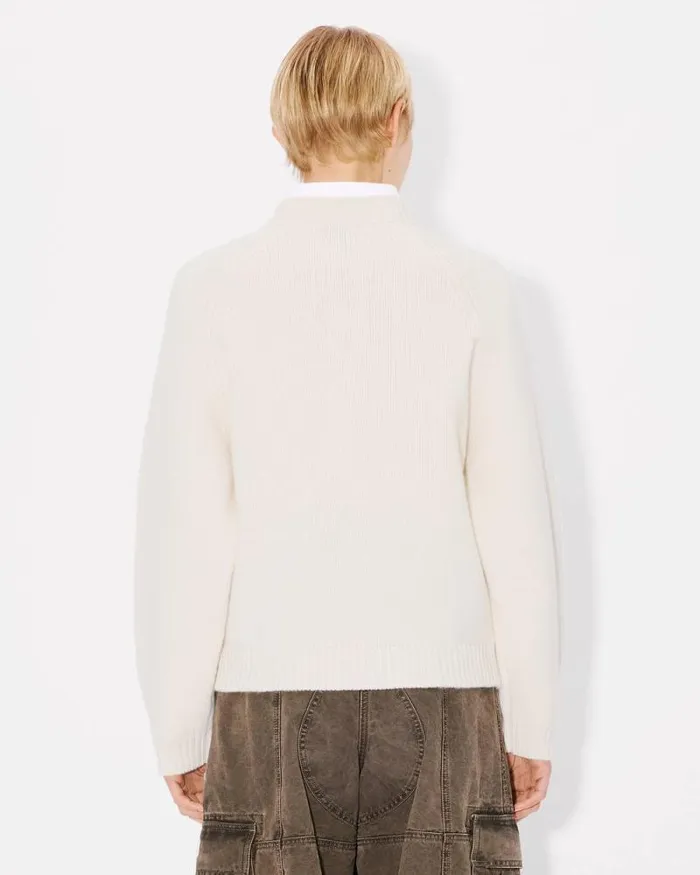 Women 039KENZO Pop039 Jumper In Wool And Cotton Off White Kenzo Sweaters And Cardigans