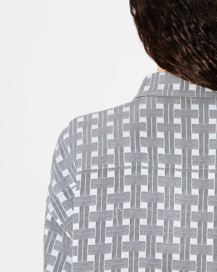 Women 039KENZO Weave039 Dropped Shoulders Shirt Pale Grey Kenzo Shirts And Tops