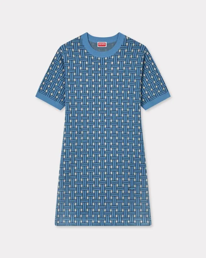 Women 039KENZO Weave039 Embroidered Dress Sky Blue Kenzo Dresses And Skirts