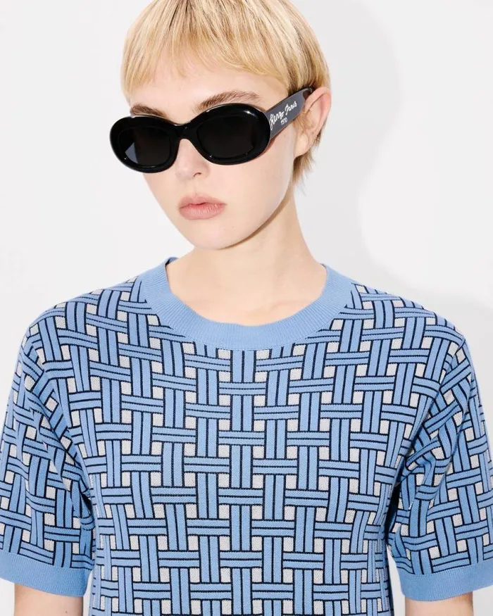 Women 039KENZO Weave039 Embroidered Dress Sky Blue Kenzo Dresses And Skirts