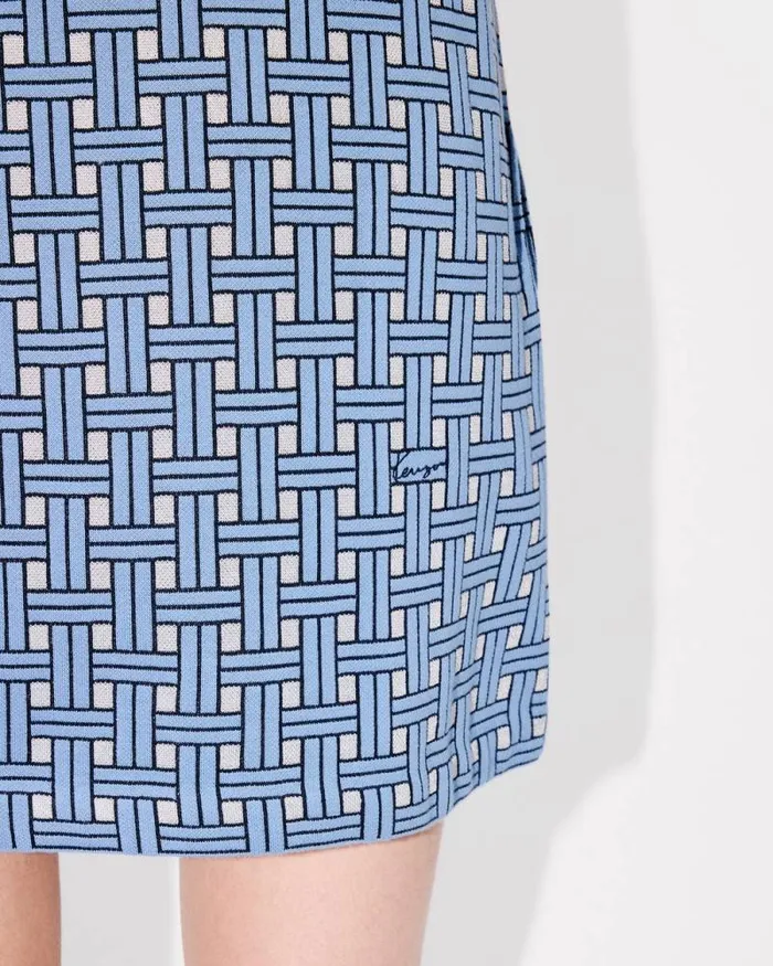 Women 039KENZO Weave039 Embroidered Dress Sky Blue Kenzo Dresses And Skirts