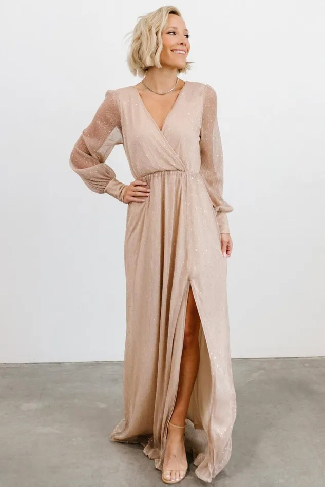 Women Abigail Sparkle Gown Champagne Baltic Born Embellished and Sequined Women Abigail Sparkle Gown Champagne Baltic Born Embellished and Sequined