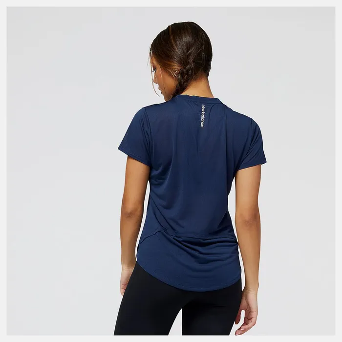 Women Accelerate Short Sleeve Top Natural Indigo New Balance Shirts Women Accelerate Short Sleeve Top Natural Indigo New Balance Shirts