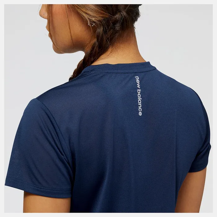 Women Accelerate Short Sleeve Top Natural Indigo New Balance Shirts Women Accelerate Short Sleeve Top Natural Indigo New Balance Shirts