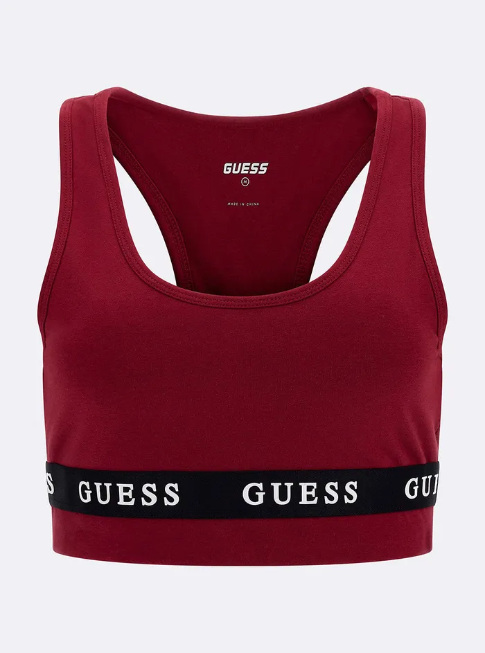 Women Activewear GUESS Eco Purple Aline Active Logo Crop Top Women Activewear GUESS Eco Purple Aline Active Logo Crop Top