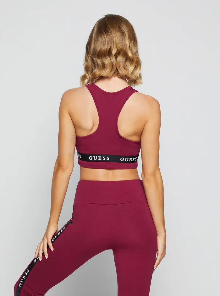 Women Activewear GUESS Eco Purple Aline Active Logo Crop Top Women Activewear GUESS Eco Purple Aline Active Logo Crop Top