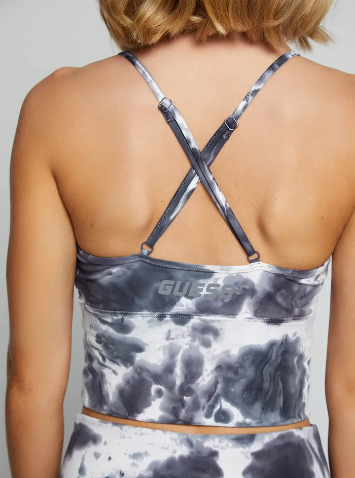 Women Activewear GUESS Grey Tie Dye Eudora Active Top Women Activewear GUESS Grey Tie Dye Eudora Active Top