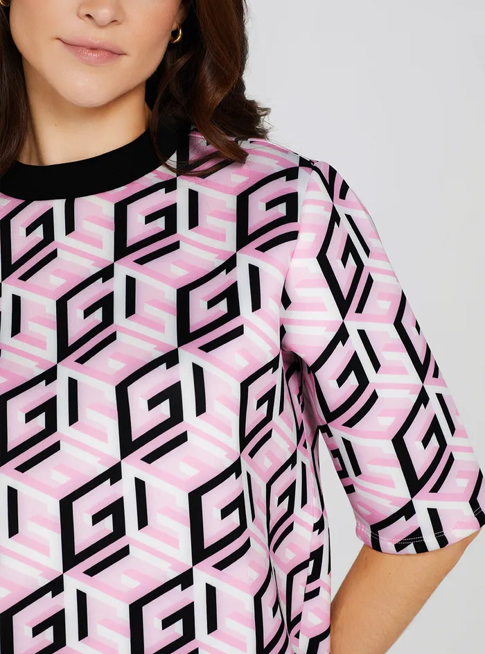 Women Activewear GUESS Pink G Logo Emilee Active Scuba Mini Dress Women Activewear GUESS Pink G Logo Emilee Active Scuba Mini Dress