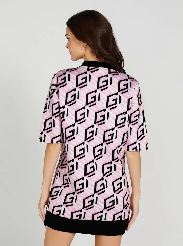 Women Activewear GUESS Pink G Logo Emilee Active Scuba Mini Dress Women Activewear GUESS Pink G Logo Emilee Active Scuba Mini Dress