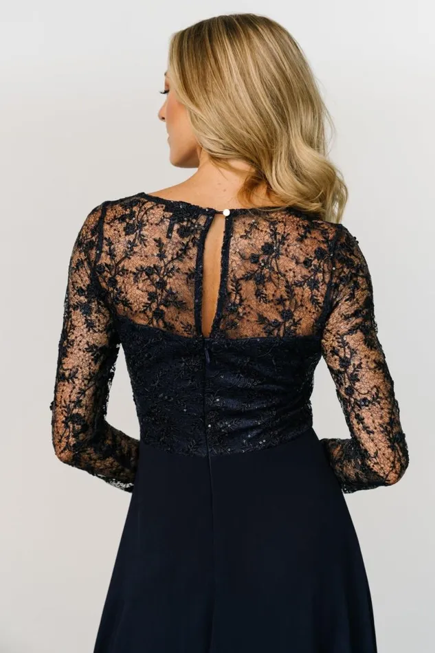 Women Adalaide Long Sleeve Maxi Dress Navy Baltic Born Embellished and Sequined Women Adalaide Long Sleeve Maxi Dress Navy Baltic Born Embellished and Sequined