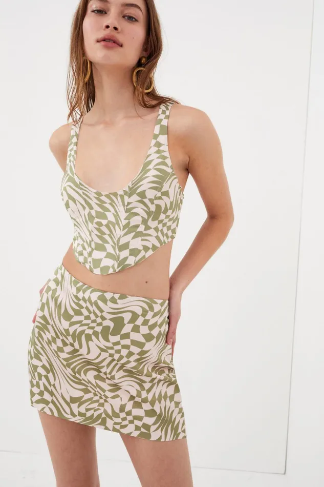 Women Aiko Mini Skirt Green For Love and Lemons Bottoms