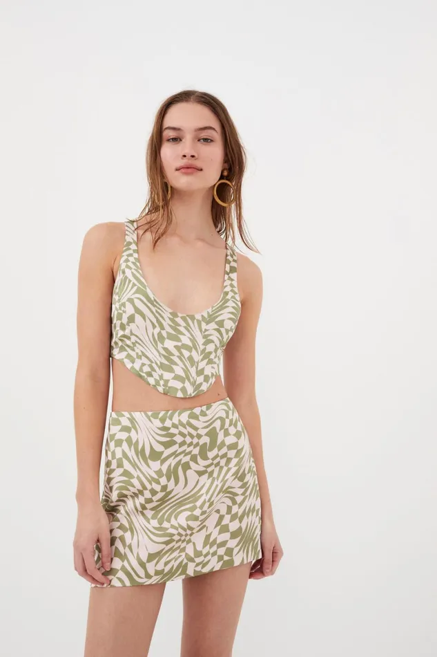 Women Aiko Mini Skirt Green For Love and Lemons Bottoms Women Aiko Mini Skirt Green For Love and Lemons Bottoms