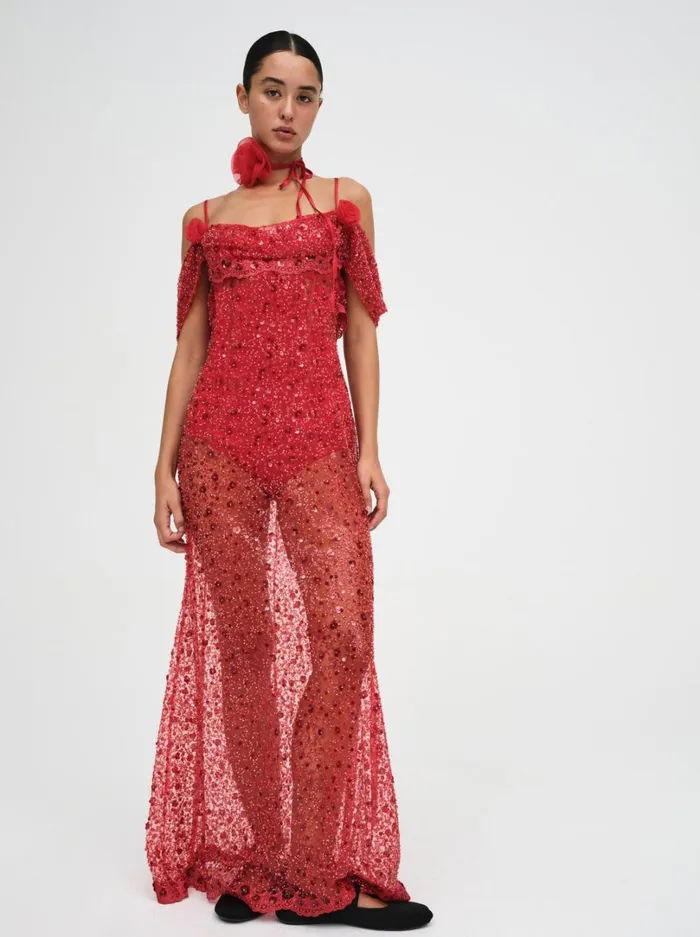 Women Amara Maxi Dress Red For Love and Lemons Dresses