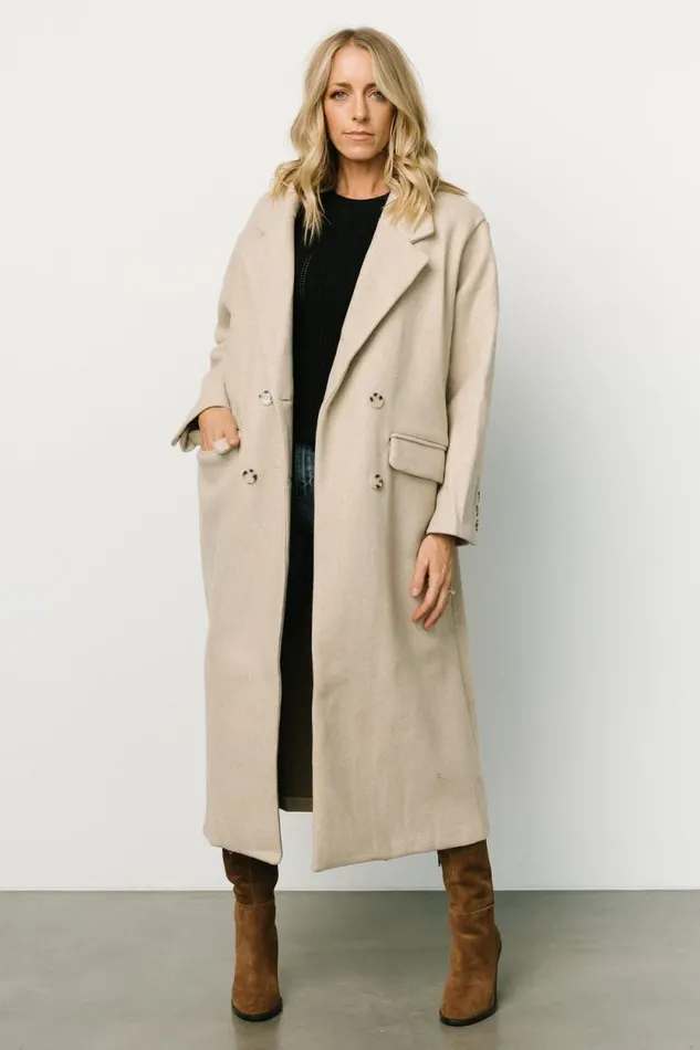 Women Anderson Double Breasted Coat Natural Baltic Born Outerwear