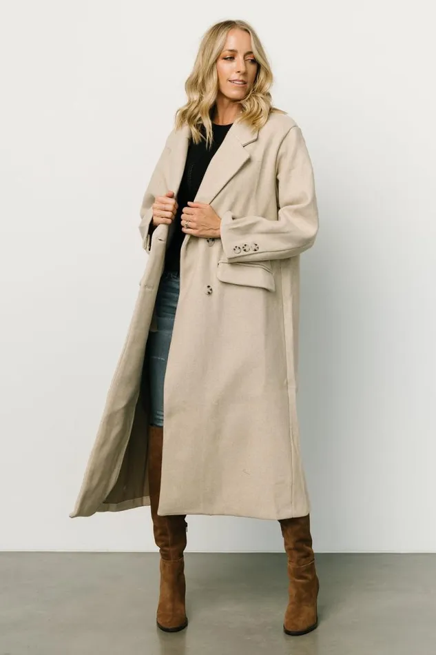 Women Anderson Double Breasted Coat Natural Baltic Born Outerwear Women Anderson Double Breasted Coat Natural Baltic Born Outerwear