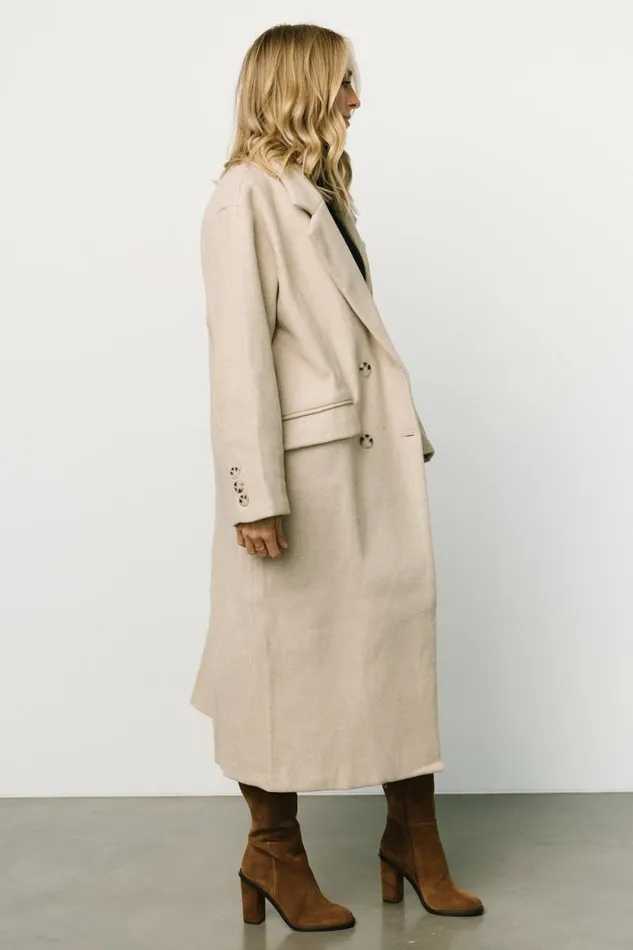 Women Anderson Double Breasted Coat Natural Baltic Born Outerwear Women Anderson Double Breasted Coat Natural Baltic Born Outerwear