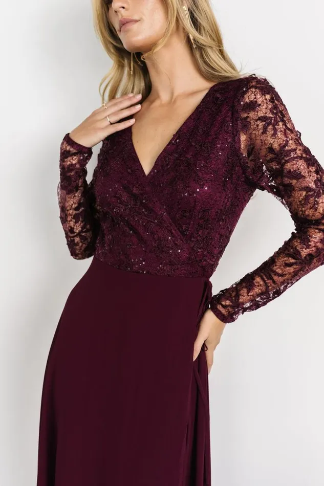 Women Anna Wrap Maxi Dress Mulberry Baltic Born Embellished and Sequined Women Anna Wrap Maxi Dress Mulberry Baltic Born Embellished and Sequined