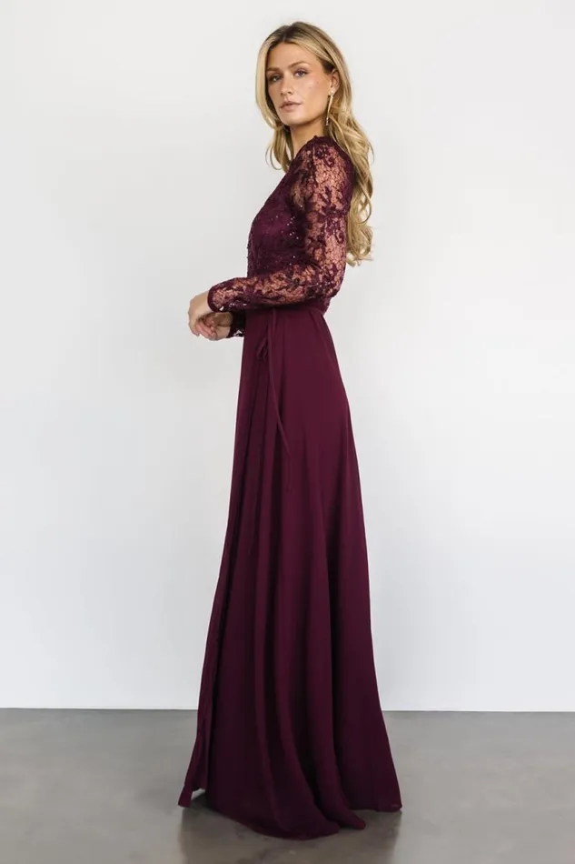 Women Anna Wrap Maxi Dress Mulberry Baltic Born Embellished and Sequined Women Anna Wrap Maxi Dress Mulberry Baltic Born Embellished and Sequined