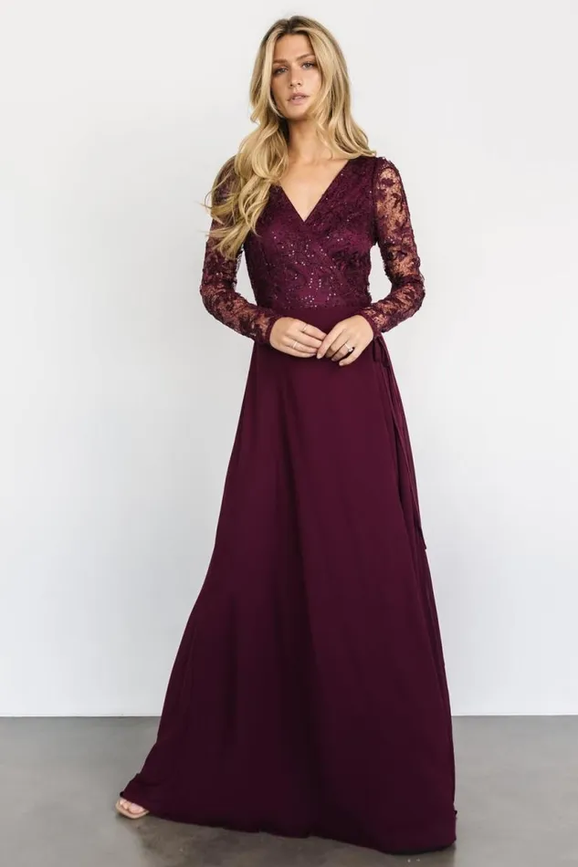 Women Anna Wrap Maxi Dress Mulberry Baltic Born Embellished and Sequined Women Anna Wrap Maxi Dress Mulberry Baltic Born Embellished and Sequined