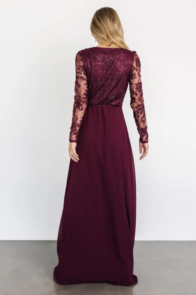 Women Anna Wrap Maxi Dress Mulberry Baltic Born Embellished and Sequined Women Anna Wrap Maxi Dress Mulberry Baltic Born Embellished and Sequined