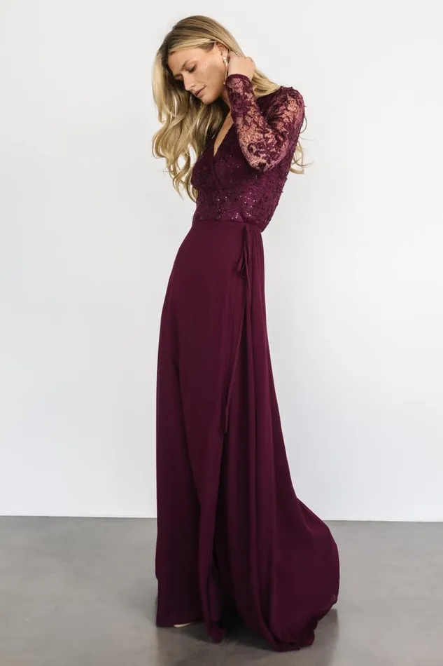 Women Anna Wrap Maxi Dress Mulberry Baltic Born Embellished and Sequined Women Anna Wrap Maxi Dress Mulberry Baltic Born Embellished and Sequined