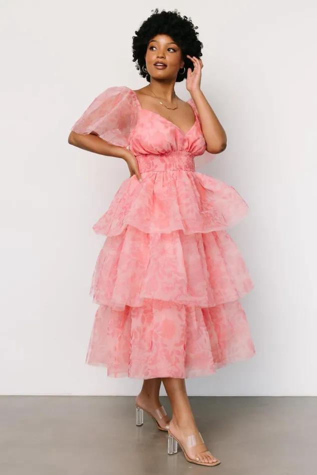 Women Antoinette Tulle Tiered Dress Rose Floral Baltic Born Tulle Styles