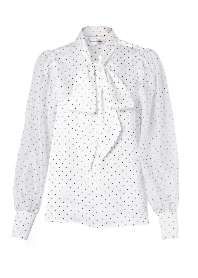 Women Ariella Blouse White Polka Dot Holland Cooper Shirts and Blouses Women Ariella Blouse White Polka Dot Holland Cooper Shirts and Blouses