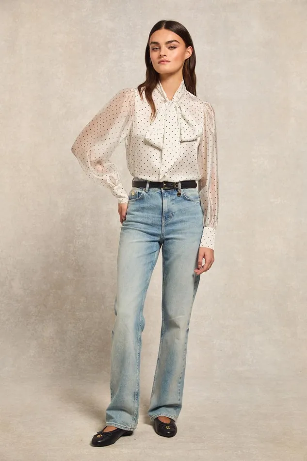 Women Ariella Blouse White Polka Dot Holland Cooper Shirts and Blouses Women Ariella Blouse White Polka Dot Holland Cooper Shirts and Blouses