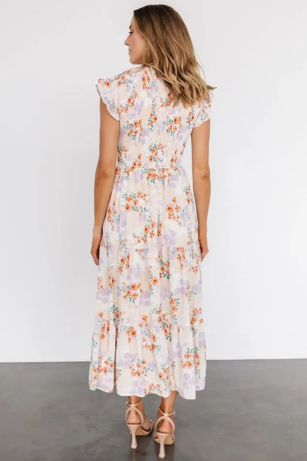 Women Arla Smocked Maxi Dress Cream Floral Baltic Born Maxi Dresses Women Arla Smocked Maxi Dress Cream Floral Baltic Born Maxi Dresses
