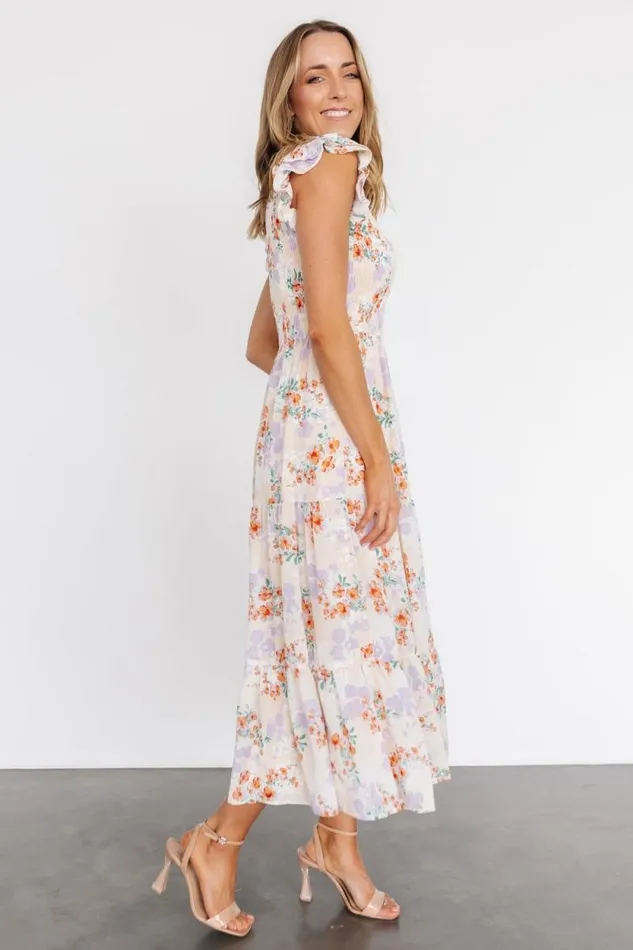 Women Arla Smocked Maxi Dress Cream Floral Baltic Born Maxi Dresses Women Arla Smocked Maxi Dress Cream Floral Baltic Born Maxi Dresses