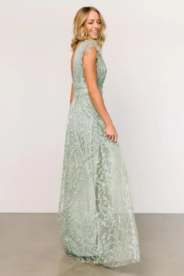 Women Arlene Shimmer Gown Sage Baltic Born Embellished and Sequined Women Arlene Shimmer Gown Sage Baltic Born Embellished and Sequined