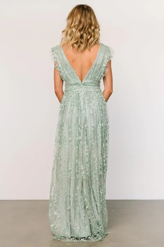 Women Arlene Shimmer Gown Sage Baltic Born Embellished and Sequined Women Arlene Shimmer Gown Sage Baltic Born Embellished and Sequined