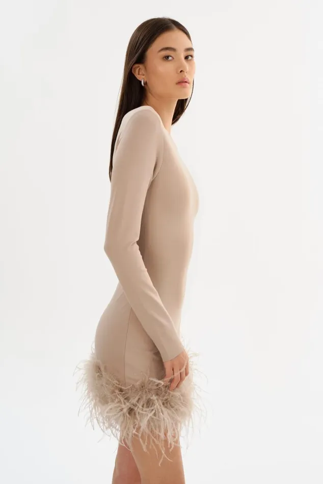 Women BAHIRA Mini Dress Champagne LAMARQUE Dresses Women BAHIRA Mini Dress Champagne LAMARQUE Dresses