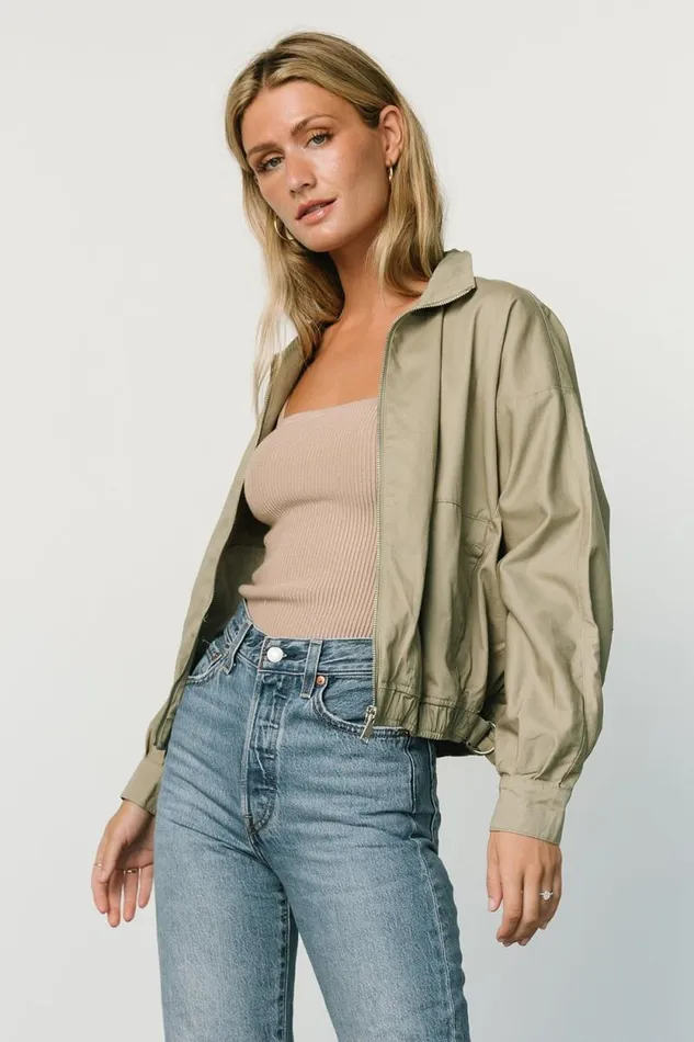 Women Beckett Bomber Jacket Olive Baltic Born Outerwear Women Beckett Bomber Jacket Olive Baltic Born Outerwear