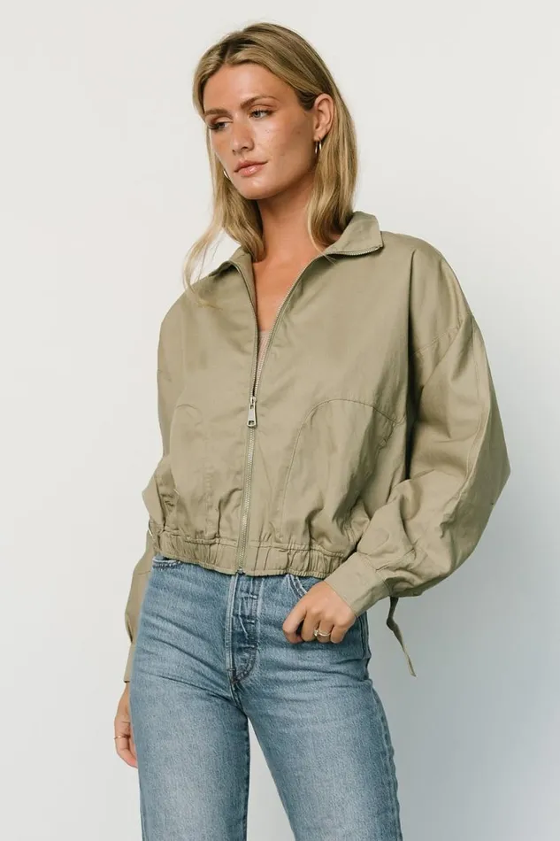 Women Beckett Bomber Jacket Olive Baltic Born Outerwear Women Beckett Bomber Jacket Olive Baltic Born Outerwear