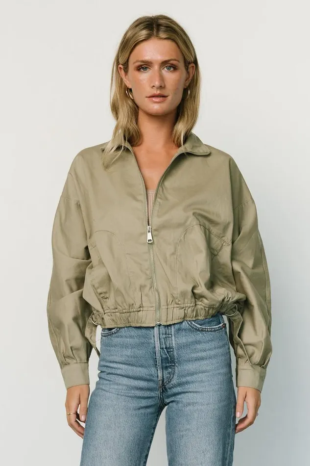Women Beckett Bomber Jacket Olive Baltic Born Outerwear Women Beckett Bomber Jacket Olive Baltic Born Outerwear