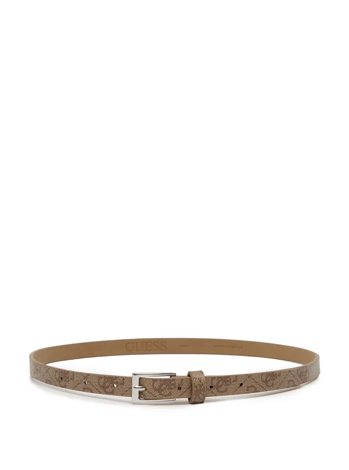 Women Belts GUESS 15mm Mocha Logo Two For One Belt Set Women Belts GUESS 15mm Mocha Logo Two For One Belt Set