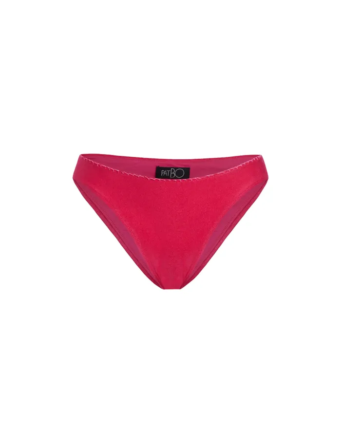 Women Bikinis PatBO Embroidered Bikini Bottom FINAL SALE Cerise
